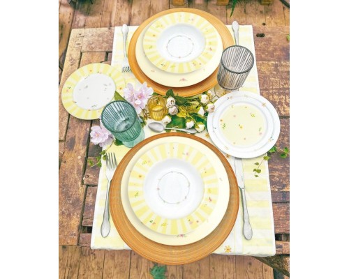 Brandani Polline servizio tavola 18 pz giallo