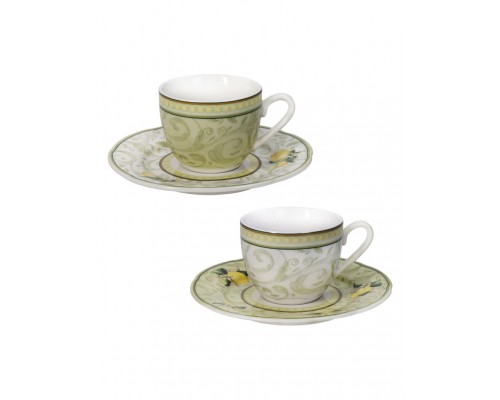  BRANDANI TAZZINA CAFFE' I LIMONI SET 2 PEZZI NEW BONE CHINA