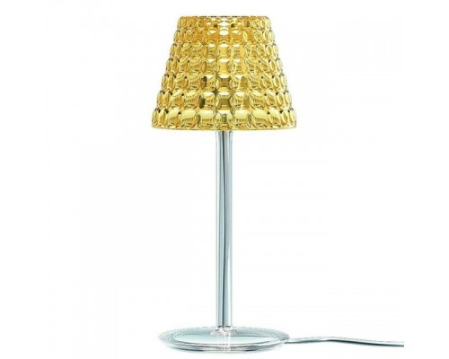 Guzzini lampada da tavolo Tiffany con filo con  paralume in metacrilato ambra